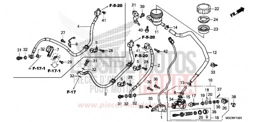 MAITRE-CYLINDRE FREIN AR. (CB1100CA/CAD/NA/NAD) CB1100NAJ de 2018